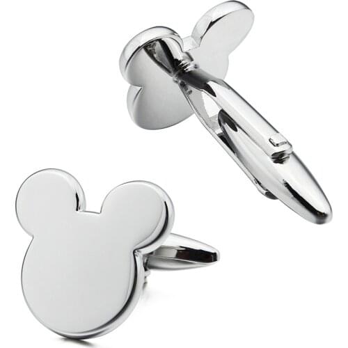 HAWSON Cute Cartoon Mickey Cufflinks Metal Polishing & Imitation Rhodium Cuff Links for Boyfriend High Quality Shirt Accessories