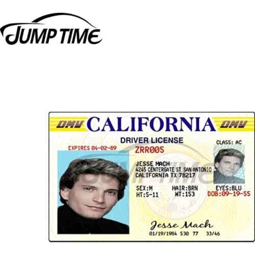 JumpTime 13 x 4.6cm For Driver License Jesse Mach Street Hawk Funny Car Stickers and Decals Vinyl JDM Bumper Windows Wall Decal