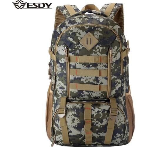 Outdoor Molle Camo Tactical Backpack 50L Military Army Mochila Waterproof Hiking Hunting Backpack Tourist Rucksack Sport Bag