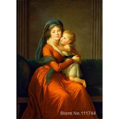 Women paintings Portrait of princess Alexandra Golitsyna and her son Piotr Elisabeth Vigee Lebrun art High quality Hand painted
