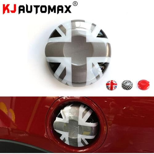 KJAUTOMAX For Mini Cooper F55 F56 Fule Tank Cover ABS Red Union Jack Grey Jack Checker