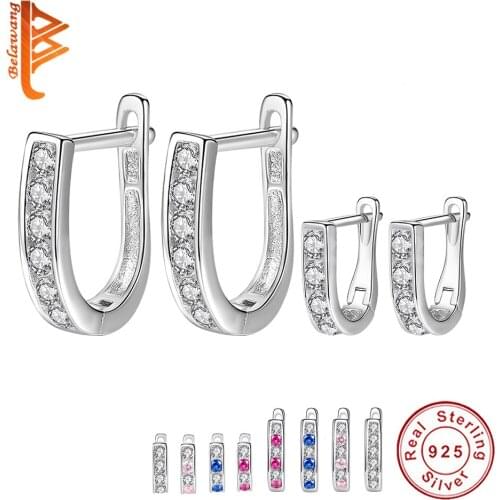 Pure 925 Sterling Silver Small Stud Earrings For Girls Children Baby Kids Clear Pink Crystal Small Earrings Fashion Jewelry