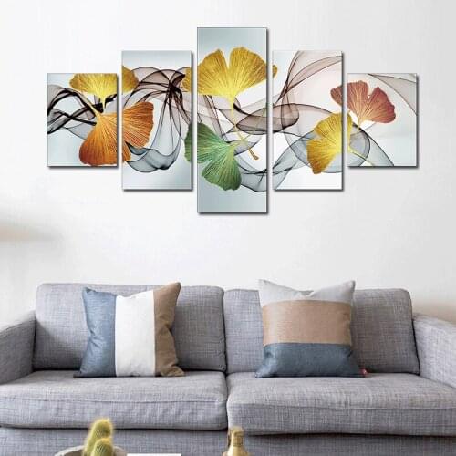 Multi-Panel Diy Diamond Painting Abstract Colorful Leaves Cross Stitch Kits 5D Full Square Round Drill Mosaic CraftsZP-4233