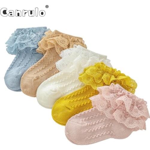 Baby Socks Autumn Winter Kids Newborn Girls Frilly Warm Lace Tutu Socks Stuff Infant Toddler Ruffled Solid Ankle Socks