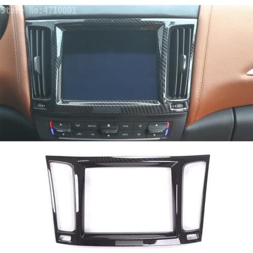 Newest For Maserati Levante 2016 Car-Styling Plastic Carbon Fiber Color Car Interior Navigation Box Frame Cover Trim Accessories