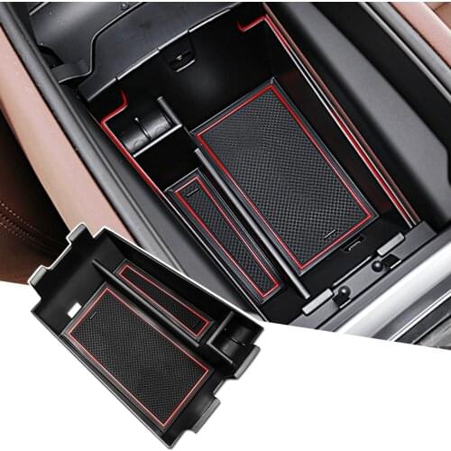 RUIYA For X5 G05/X6 G05/X7 G07 2019 2020 Car Armrest Box Storage Central Control Container Auto Interior Organizer Accessories