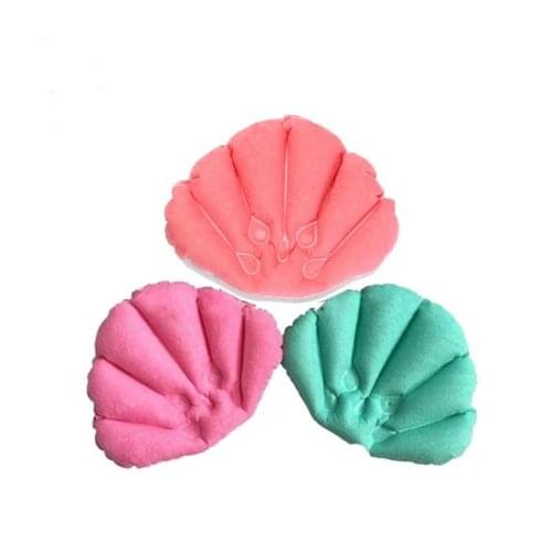 Bath Pillows Home Inflatable Spa Pillow With Suction Cups Shell Shaped Neck Bathtub Cushion Bathroom Products Random Color
