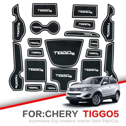 Anti-Slip Gate Slot Cup Mat for Chery Tiggo 5 2014 2015 2016 2017 Grand Tiggo5 Accessories Non-Slip Pad Rubber Mats Holder WHITE