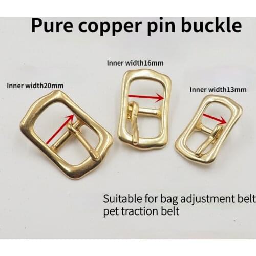 2Pcs Bag Accessories Shoulder Leather Strap Adjustment Pin Buckle DIY Metal Brass Handbag Belt Pet Traction Belt Square Buckle