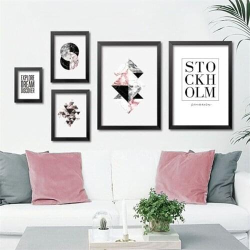 Nordic Abstract Art Canvas Poster Prints,Geometric Shapes Creative Letter on canvas wall for living room Modern Home DecorDP0440