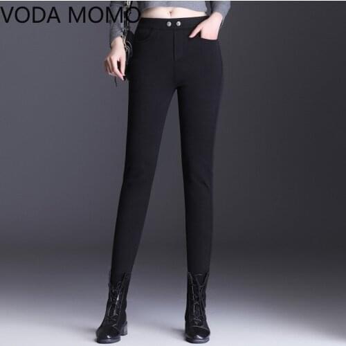 Streetwear 2020 winter warm thick womens pants female high waist pencil pants capris for women trousers woman Plus size