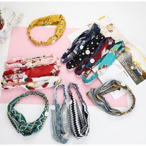 2020 Women Solid Headband Turban Elastic Headwear Head Wrap Women Hair Accessories for Women Striped Hair Bands