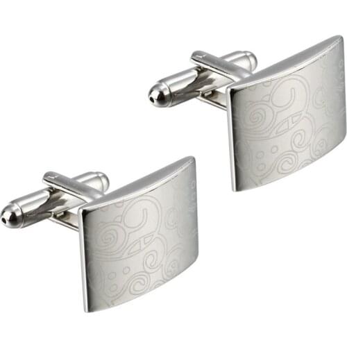 C-MAN Luxury shirt square Silvery laser cufflink for mens Brand cuff buttons cuff links High Quality abotoaduras Jewelry