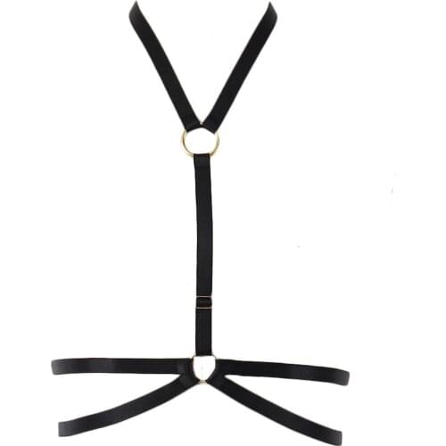 Neck Body Harness Open Chest Sexy Bra Black Bondage Lingerie Dance Rave Body Cage Bra Woman Goth Edgy Body Harness Belt