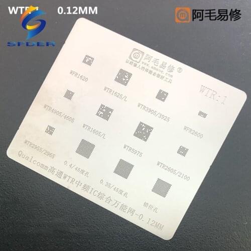 0.12MM Amaoe BGA Stencil Reballing WTR1 FOR WTR5975 WTR2605 WTR2100 WTR2955 WTR2965 WTR1625L WTR1605L Chip IC Solder Tin Pin