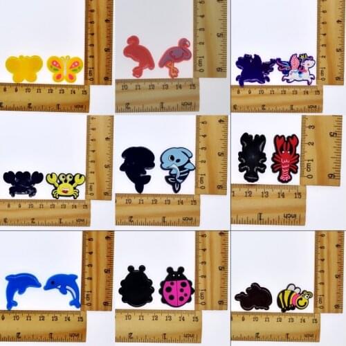 10 PCS DIY Cute Animals Ladybug Sea Horse Lobster Crab Unicorn Elephant Bee Buttertfly Dolphain Soft Accessories Sew/Glue