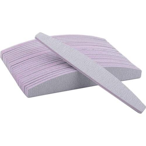 10pcs/lot Half Moon Nail File Sanding 100/180 Gray Nail Polish Buffer Blocks Pedicure Manicure Nail Art Beauty Tools