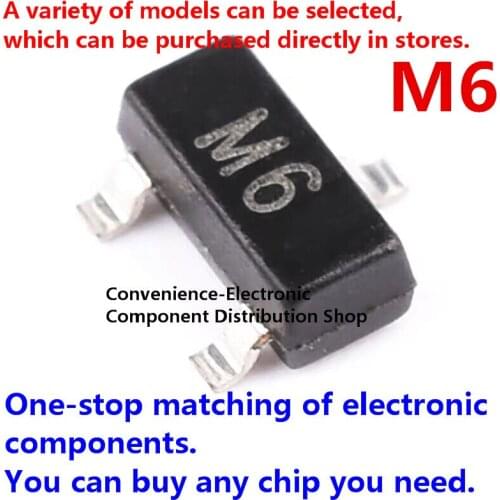 100PCS/PACK M6 MMBT9015 SMD S9015 SOT-23 PNP-45 V/100 Ma Low Power Direct Insert Transistor IC