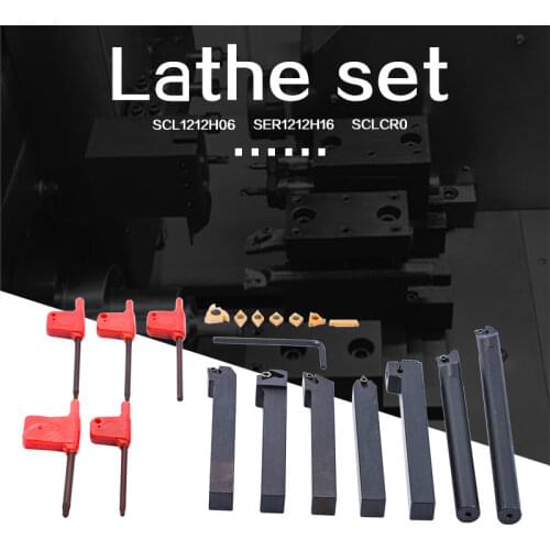 12mm 21Pcs/Set Shank Lathe Turning Tool Holder Boring Bar +Insert+Wrench S12M-SCLCR06/SER1212H16/SCL1212H06