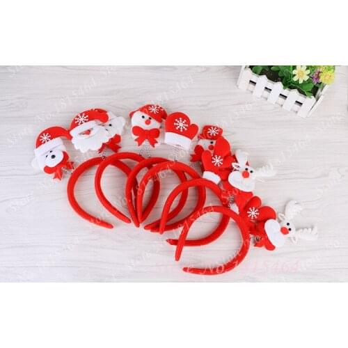 2pcs Christmas antlers Headbands santa claus snowman Head Buckle Adult Children Xmas tree Headwear Xmas Party Decorations