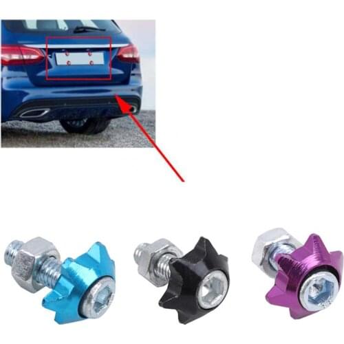 20 Pcs/pack Car Hexagonal Universal Multicolor Aluminum Alloy License Plate Screw Mudguard Gasket Shim For Car Motorcycle