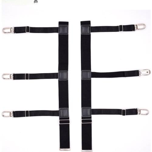 2021 High-end Fashion Mens Shirt Stays Adjustable Elastic Shirts Tuckers Garters Holders with Non-Slip Locking Clamps