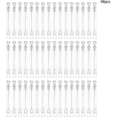 48pcs Empty Wand Tube Bubble Soap Bottles Wedding Birthday Festival Party Decoration Kids Compact and Portable Funny Outdoor Toy