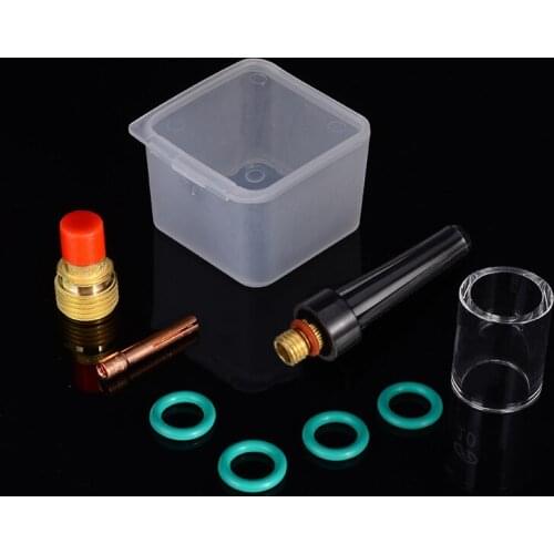 8pcs 2.4mm TIG Welding Torch Stubby Gas Lens Kit Cup Collet Body Nozzle for WP-9/20/25 3/32" Series Welding Machine Accessories