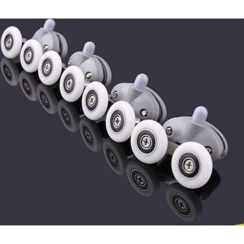 8x Twin Shower Glass Door 4 Top / 4 Bottom Rollers Runners Wheels Pulleys 23mm/25mm