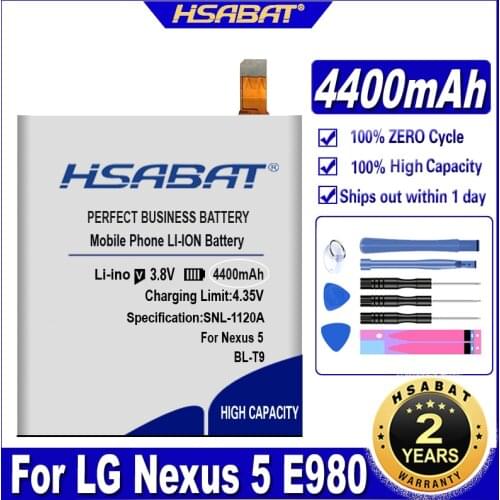 HSABAT BL-T9 4100mAh For LG Nexus 5 battery E980 Google Nexus G D820 D821 Nexus5 Megalodon D8 Google Nexus 5 battery