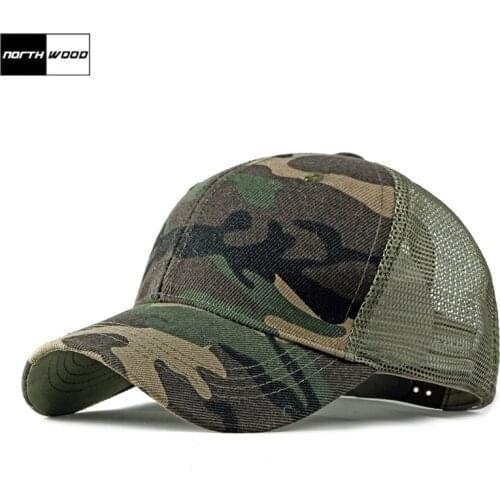 NORTHWOOD Camouflage Mens Baseball Cap With Mesh Summer Snapback Hat Outdoor Breathable Camo Army Caps Bone Casquette Women