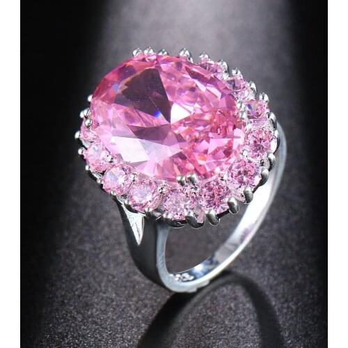 Hermosa Perfect Shiny Pink Kunzite Sweet LOVE GIFT Romantic Womens Ring Size 7# 8# 9# HERMOSA Sweetie Gift