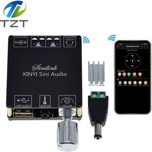 HIFI MINI Bluetooth 5.0 Wireless Audio Digital Power amplifier Stereo board 50Wx2 Bluetooth Amp Amplificador 3.5MM USB APP
