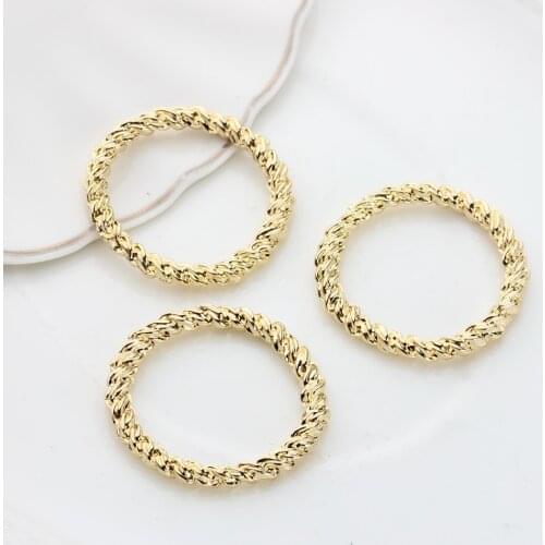 6pcs/lot Zinc Alloy Circle Ring Gold Metal Frame Pendant Gold Charms Connector Linker For DIY Earrings Jewelry Making Acce