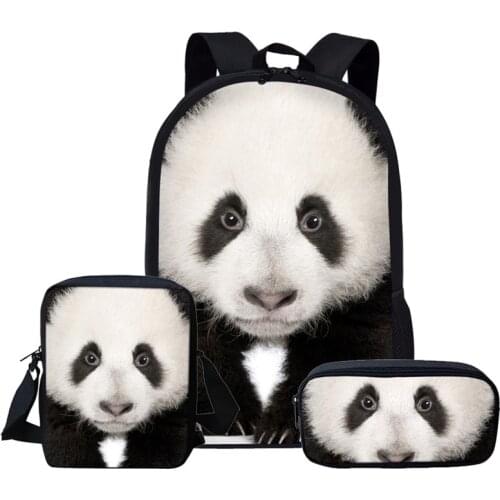 Panda Printed School Bag Set School Backpack for Teenagers Girls Boys Schoolbags Kid Backpacks mochila escolar