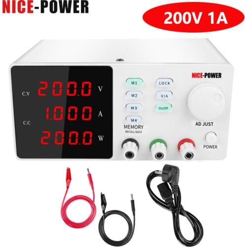 HSPY 400V 1A 4-digits DC Lab Switching Power Supply Laboratory Adjustable 0.01V 0.001A Programmable 120V 1A Bench Source Digital