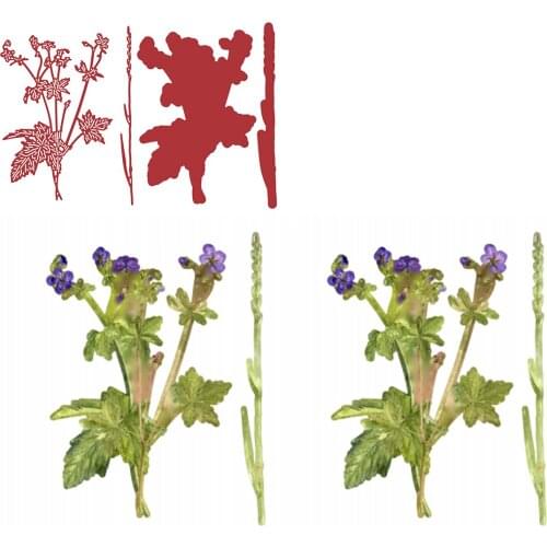 Meadow Geranium Seed Metal Cutting Dies Scrapbook Diary Decoration Stencil Embossing Template DIY Greeting Card Handmade 2021