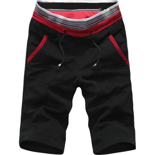 Casual Shorts Plus Size Fashion Men Summer Beach Shorts Color Block Drawstring Short Pants