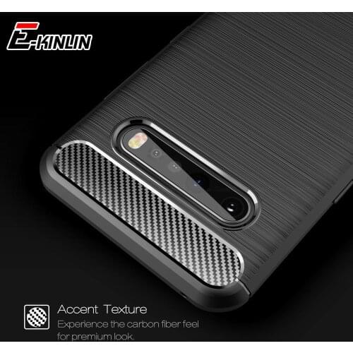 Shockproof Phone Case For LG V60 V40 V35 V30S G7 Plus ThinQ V30 Q70 Brushed Carbon Fiber Soft Silicone Protection Back Cover