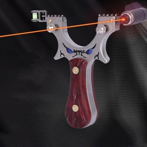 Stainless steel flat leather slingshot high precision outdoor competition stainless steel slingshot shooting hunting catapult