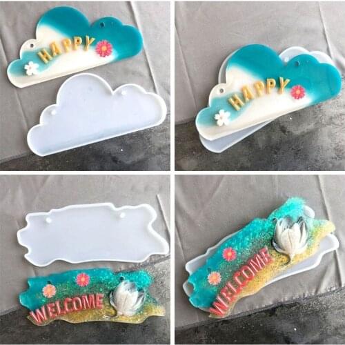 Crystal Epoxy Resin Mold Doorplate Door Signs Casting Silicone Mould DIY Plate Hanging Tags Crafts Making Tools Crystal Mold