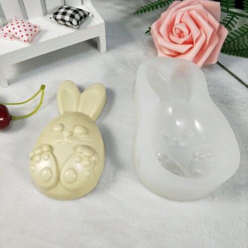 DW0190 PRZY Silicone Mold Lovely Easter Bunny Rabbit Bunny Soap Molds Clay Resin Gypsum Chocolate Candle Candy Mold