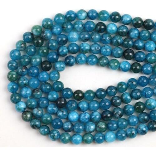 Blue Chalcedony Aquamarines Natural Stone Angelite Loose Beads 15''4/6/8/10/12mm For Jewelry Making DIY Bracelet Accessories