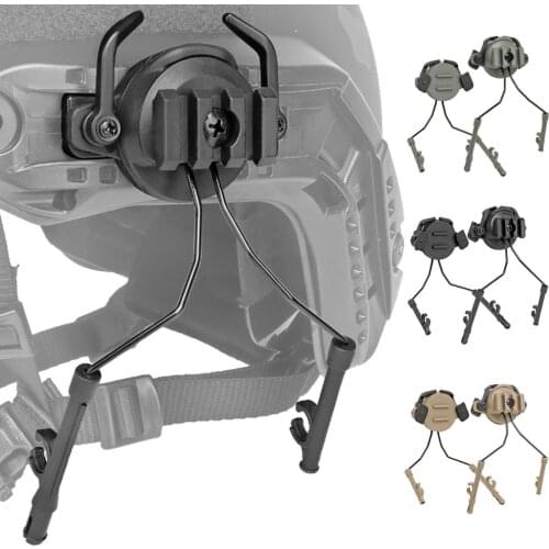 Tactical Fast Rail Mounts Headset Helmet Adapter Set Airsoft Paintball Headset Holder 360 Rotation Rail Suspension Bracket