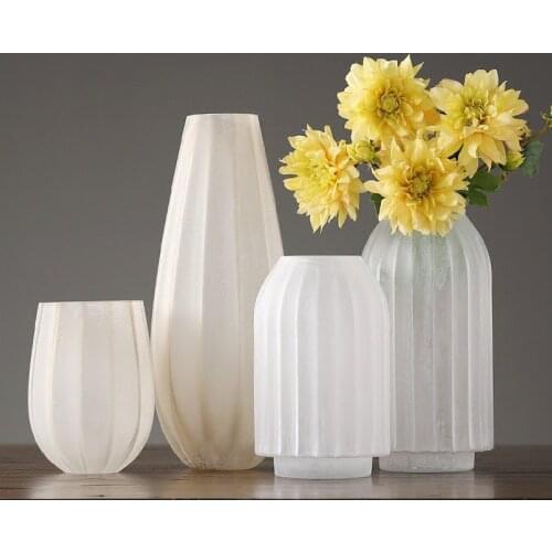 Scrub Glass Vase Modern Minimalist Vase Decoration American Home Living Room Table Flower Arranging