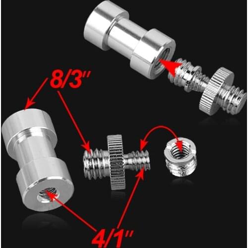 5 In1 1/4 to 3/8 Male to Female Adapter Screw Camera Tripod Ball Head Monopod Flash Light Stand Mount Accessories Kit