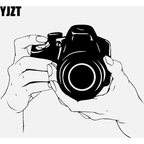 YJZT 15.2CM*11.9CM High Quality Camera Decal Photographer Vinyl Black/Silver Car Sticker C22-0819