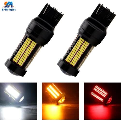 YM E-Bright 2PCS Car Styling 7440 w21w 7443 w21/5w 4014 106 SMD Led Turn Signal Brake Tail Lights 12V White Amber Red Automobile