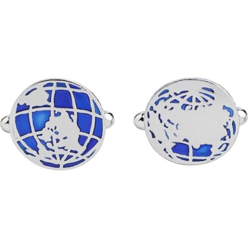 Globe Earth Cufflink Cuff Link Metal Cufflinks Designer Generous Man Cuff link Accessories for Shirt Nice jewelery Gift