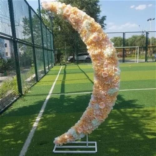 Iron Crescent Road Lead Wedding Props Silk Flower Moon Road Lead Heart-Shaped Road Lead Iron Flower Door Arch Z Door for Wedding